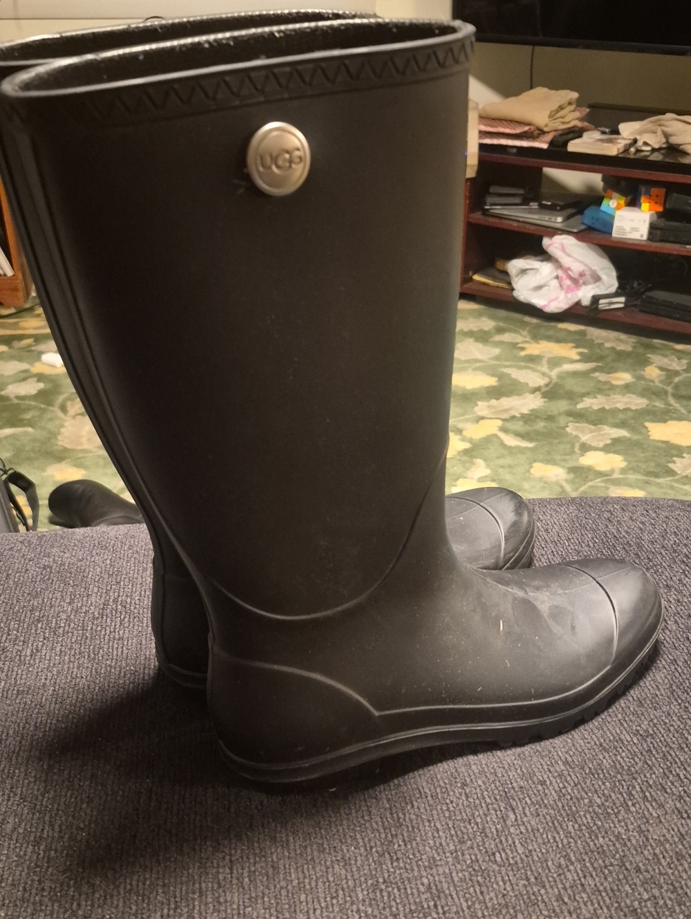 UGG Men's Black Tall Rubber Rain Boots